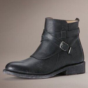 Frye  - 'Jayden Cross Strap' Black Leather Moto Ankle Boots - size 8.5